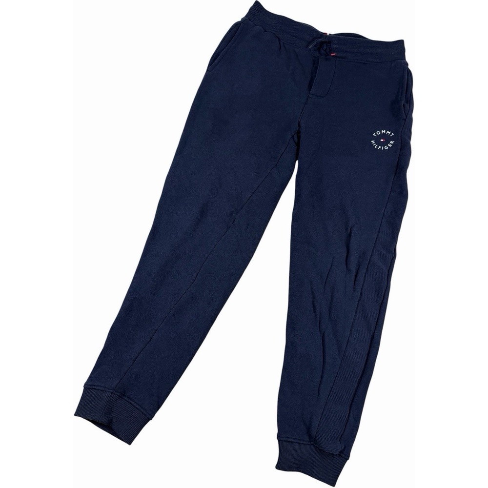 Tommy Hilfiger Boys Navy Blue Logo Drawstring Jogger Sweatpants Size 14/16